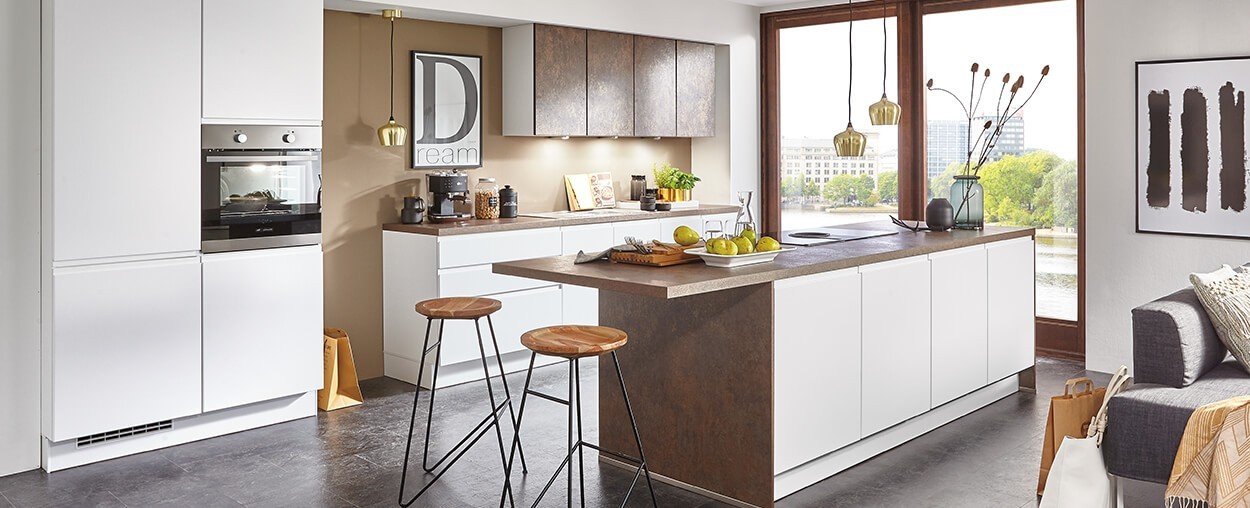 Mobilă de bucătărie modernă Nobilia Color Concept - Decor Ferro Bronze 