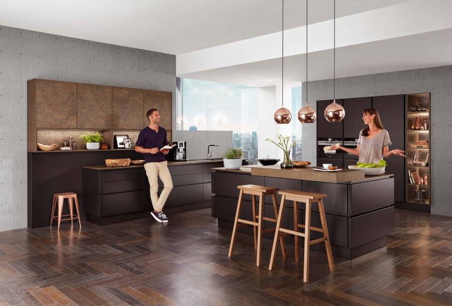 Mobilă de bucătărie modernă Kuechentreff Color Concept - Decor Ferro Bronze