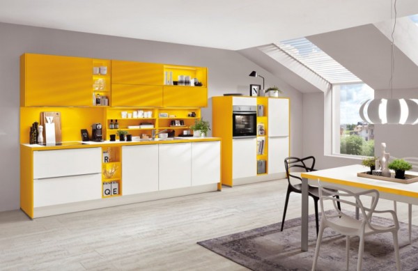 Mobilă de bucătărie modernă Kuechentreff Color Concept - Galben porumb 