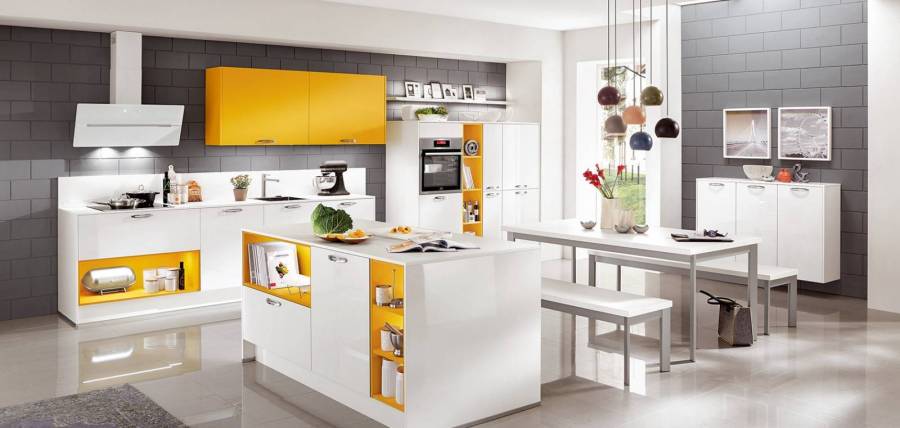 Mobilă de bucătărie modernă Nobilia Color Concept - Galben porumb