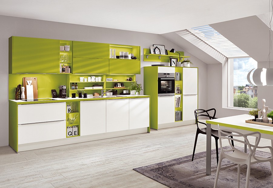 Mobilă de bucătărie modernă Nobilia Color Concept - Verde ferigă 