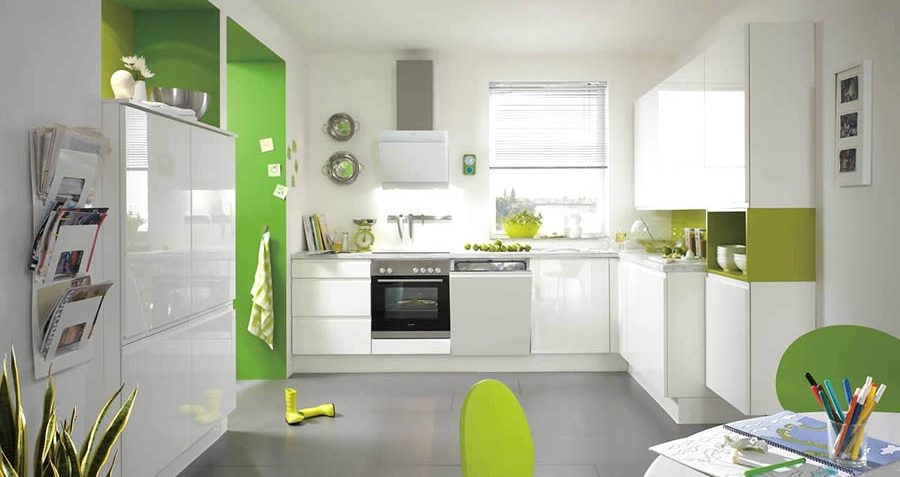 Mobilă de bucătărie modernă Kuechentreff Color Concept - Verde ferigă 