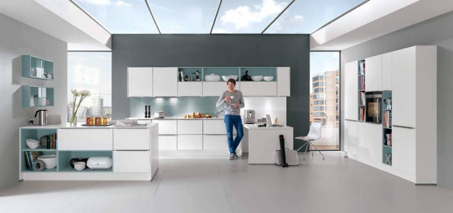 Mobilă de bucătărie modernă Nobilia Color Concept - Apă albastră