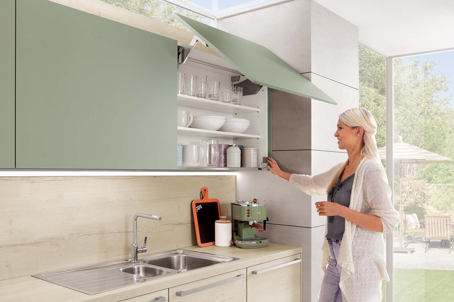 Mobilă de bucătărie modernă Kuechentreff Color Concept - Verde salvie 